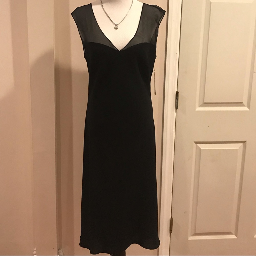 NWT JONES NY mesh back dress tea length